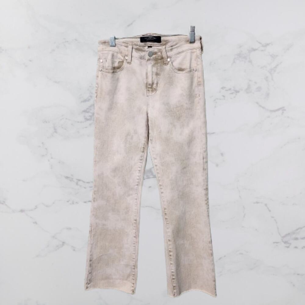 Liverpool Hannah Cropped Jeans High Waist Tie Dye  Raw Hem Size 2/26